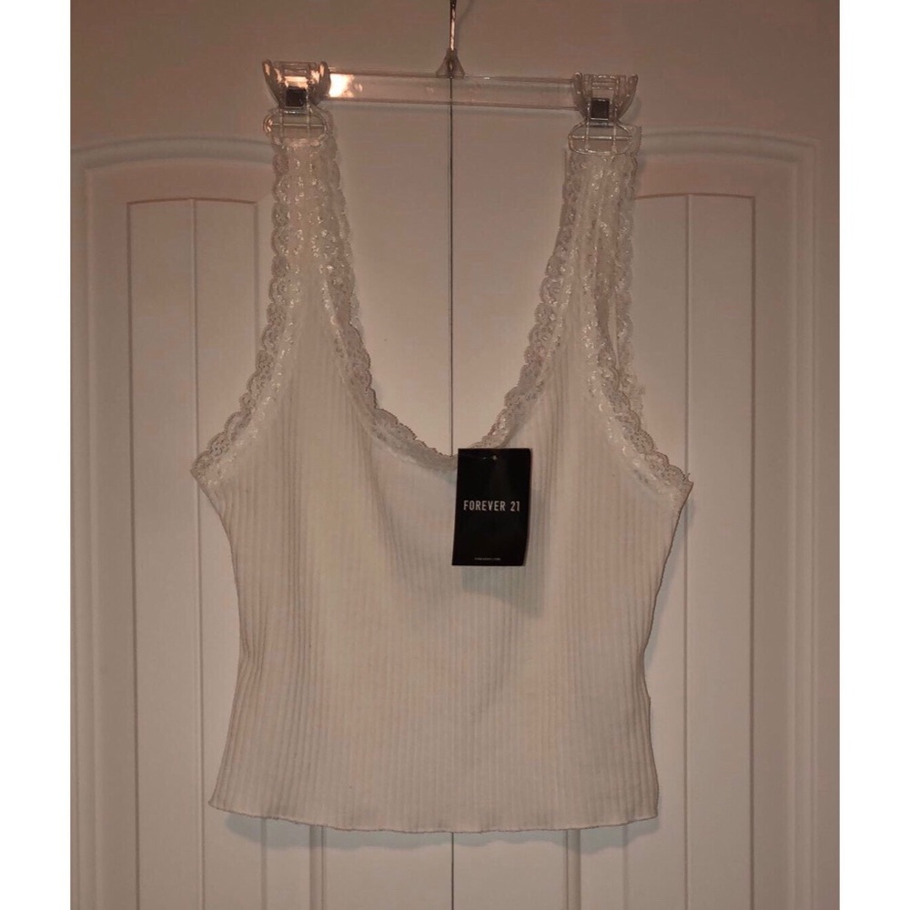 White Cropped Tank Top